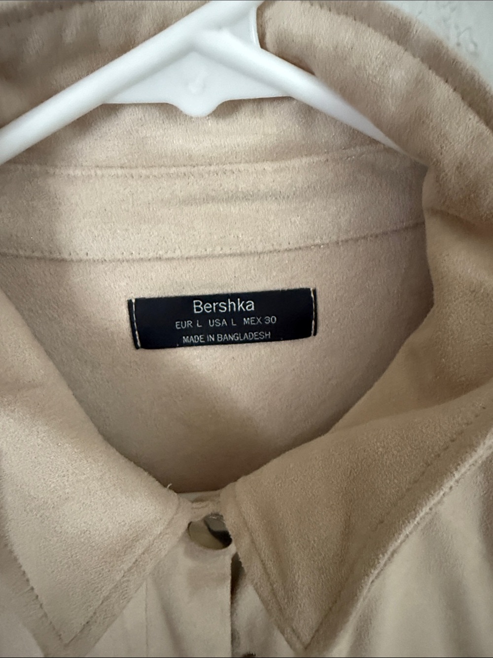 Bershka Women's Light Beige Teddy Jacket with Snap Front - Picture 2 of 4